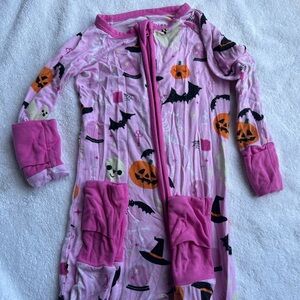Little Sleepies Pink Halloween Footie